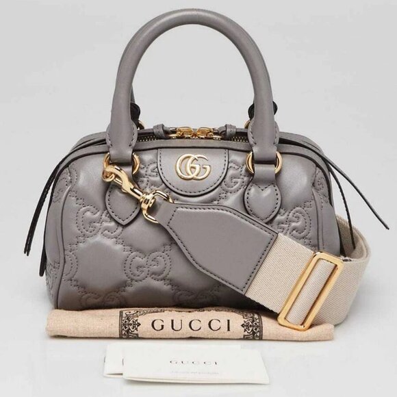 Gucci Grey GG Stitched Leather Matelassè Mini Bag - Picture 11 of 11